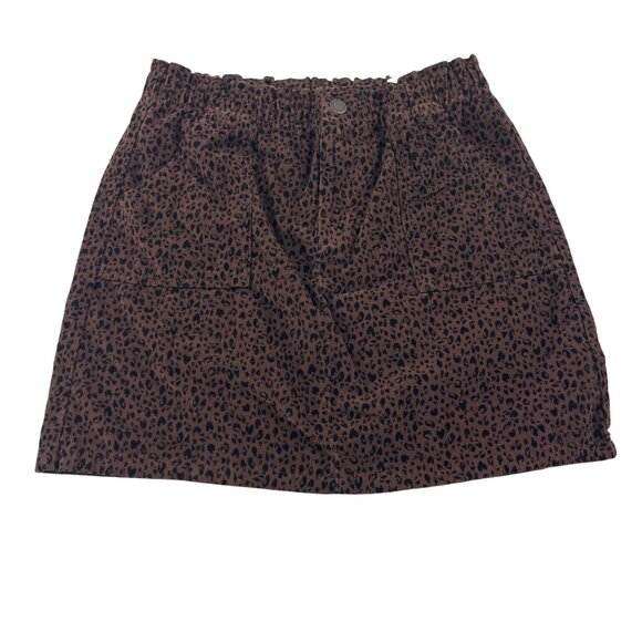 Old Navy Girls XL 14-16 Brown Leopard Print Skirt 100% Cotton - Picture 1 of 5